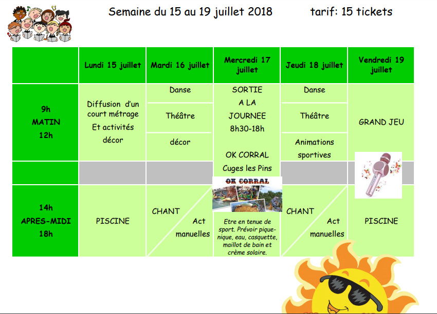semaine 15 19 juillet 9ans et plus